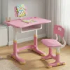 StarAndDaisy Kids Study Table with Chair Set For Children with Height Adjustable & Book Holder For 2 to 12 years - S01 Pink