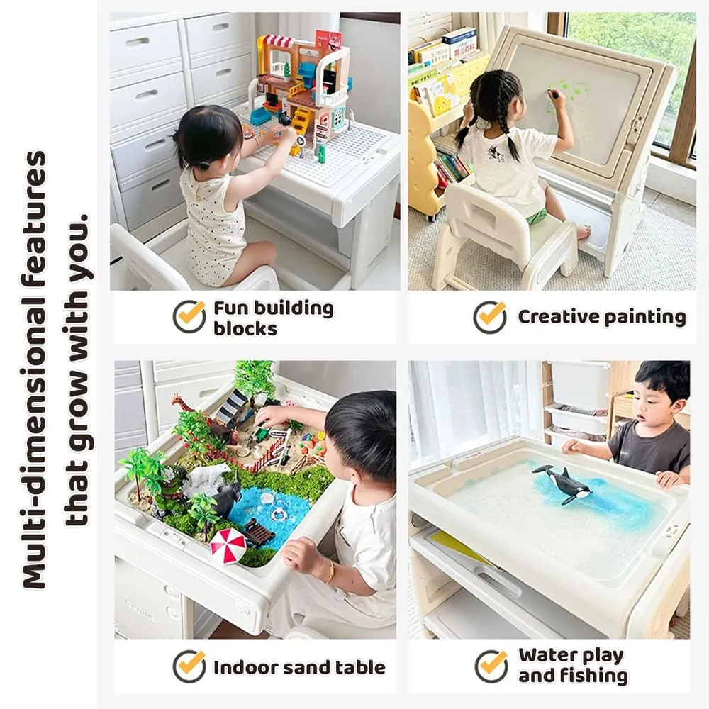 StarAndDaisy 8-in-1 Multifunctional Folding Building Block Table and Chair Set for Kids, 3D Table and Chair Set for Kids Study and playtime - Image 9