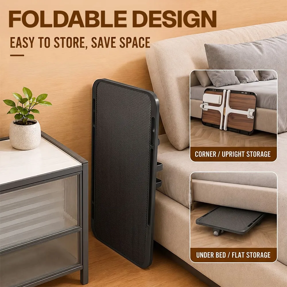 StarAndDaisy T9 Laptop Bed Table with Foldable Legs, Storage Drawer, Book Holder & 4-Level Angle Adjustment, Multipurpose Sofa and Bed Table – Black - Image 7