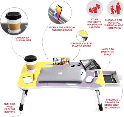 SND Homes Wood Portable Laptop Table - Moulded Bed Table (Panda Print) - Image 2