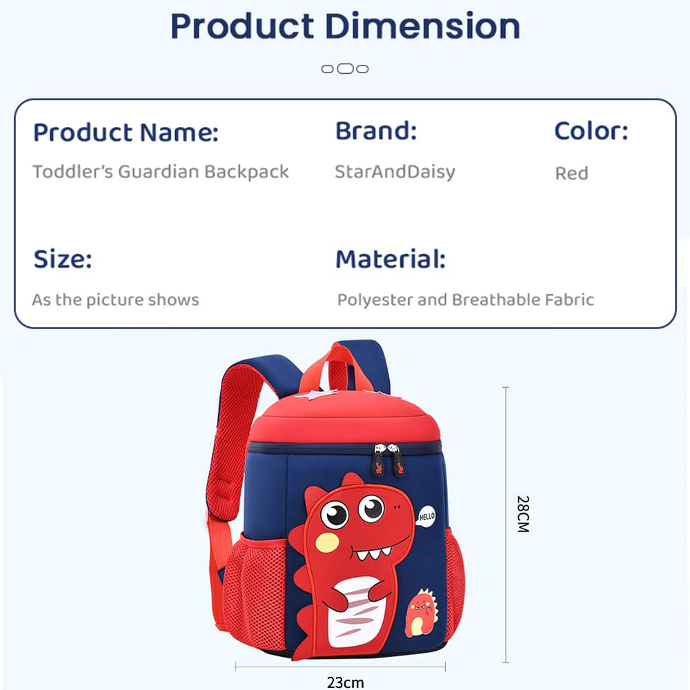 StarAndDaisy Dino Fancy School Bag Kids, Waterproof and Lightweight Primary School Bag - Red & Blue - Image 11