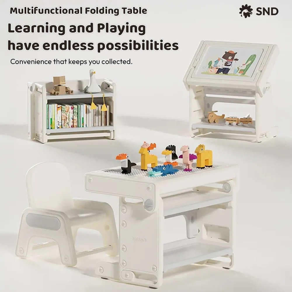 StarAndDaisy 8-in-1 Multifunctional Folding Building Block Table and Chair Set for Kids, 3D Table and Chair Set for Kids Study and playtime - Image 7