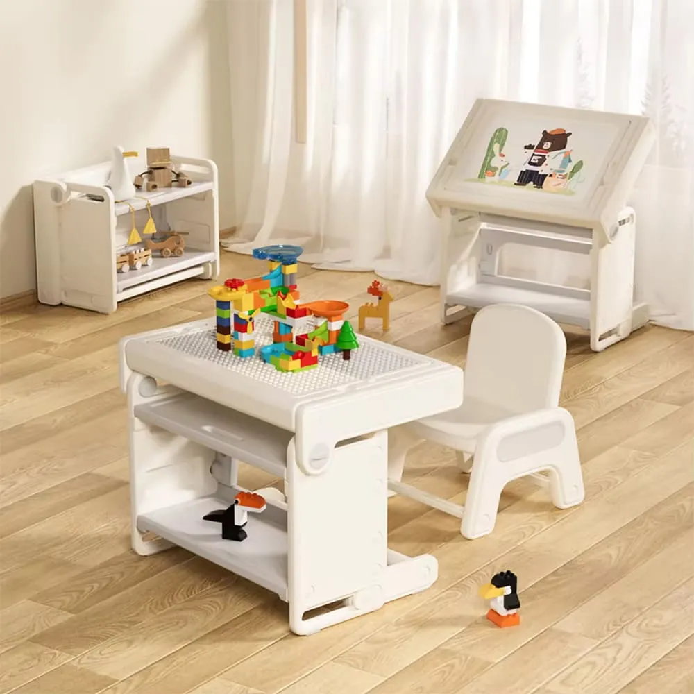 StarAndDaisy 8-in-1 Multifunctional Folding Building Block Table and Chair Set for Kids, 3D Table and Chair Set for Kids Study and playtime - Image 4