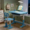 StarAndDaisy Kids Study Table with Table Lamp, Book Holder and Chair Set For Children 2 to 12 years - S01 Blue with Light