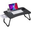 SND Homes Multi-Purpose Foldable Laptop Bed Table With Storage Drawer/Cup Holder Slot And Notebook Holder (Black)